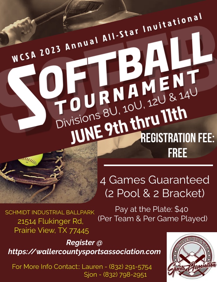WCSA 2023 Softball Tournament Flyer 040423 v2