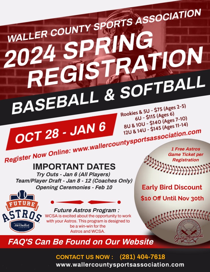 WCSA 2024 Spring Baseball Softball Season